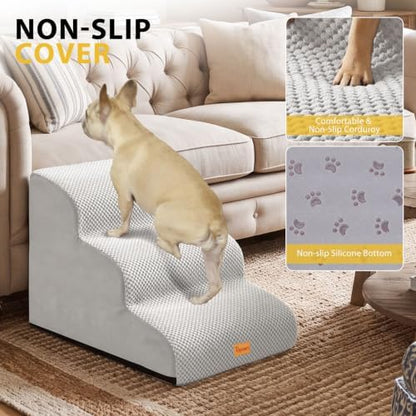 Dog Stairs for Small Dogs, 3-Step Non-Slip Foam Pet Steps for Couch Bed - Image 5