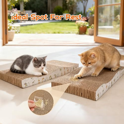 PatiencET Cat Scratch Pad 2 Pack, Waved Cardboard Cat Scratcher - Image 6