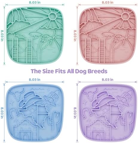 Puzzle Feeder Dog Lick Mat,Freezable Dog Enrichment Toys for Mental Stimulation and Anxiety Relief, Silicone Lick Mat for Dogs and Cats, Dog Slow Feeder that Supports All Types of Food, Purple - Image 3