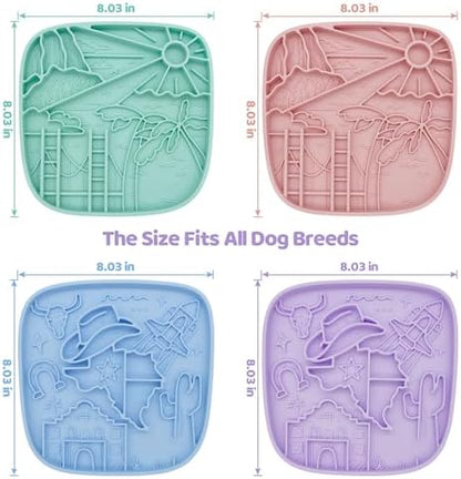 Puzzle Feeder Dog Lick Mat,Freezable Dog Enrichment Toys for Mental Stimulation and Anxiety Relief, Silicone Lick Mat for Dogs and Cats, Dog Slow Feeder that Supports All Types of Food, Purple - Image 3