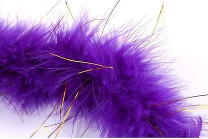 PETCTN Purple Cat Teasing Stick Toy - Interactive Stick with Sparkly Feather Boa & Crinkle Ball for Indoor Cat Training & Fun