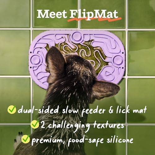 Woof FlipMat Mini, Dual-Sided Dog Lick Mat & Slow Feeder, Lavender - Image 3