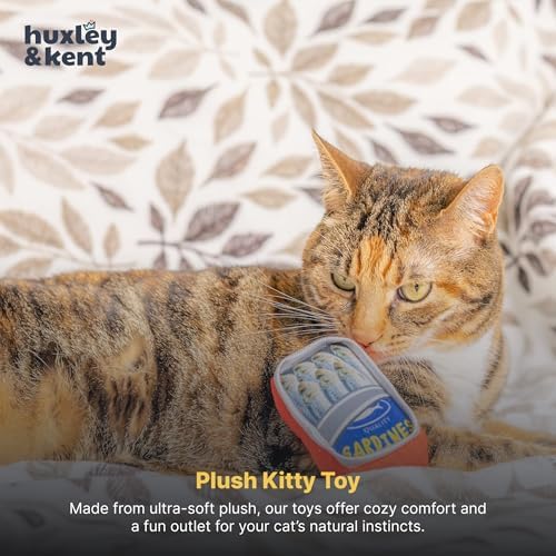 Huxley & Kent Plush Cat Toy - Interactive Catnip Toy for Cats & Kittens - Soft with Crinkle & Catnip - Fun Indoor Play - Sardine Tin - Image 6