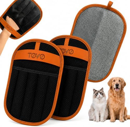 Pet Hair Removal Glove for Cats & Dogs, Upgraded Five-Finger Electrostatic Pet Hair Glove, Reusable Magic Brush Pet Hair Remover Tool for Laundry, Couch, Carpet, Car Seat by TOVO-MadeforLife