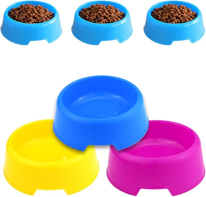 16 PCS Pet Plastic Bowls Dog and Cat Supply Plastic Food Feeding Water Dish Bowl Feeder