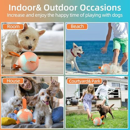 QDAN Small Puppy Dog Balls Toys, Dog Soccer Ball with Straps, 5 Inch - Image 5