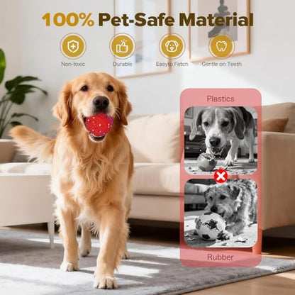 Interactive Dog Toys Ball, Self-Rolling & Bouncing Ball with RGB Colorful Lights to Keep Them Busy, 3-in-1 Interactive Mode, E-TPU Material, Type-C Charging, Moving Dog Toy for Dogs Puppies (Red) - Image 5