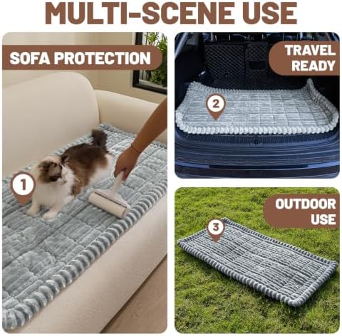 Dog Bed for Car Back Seat, Waterproof Dog Blanket for Car, Light Grey - Image 4