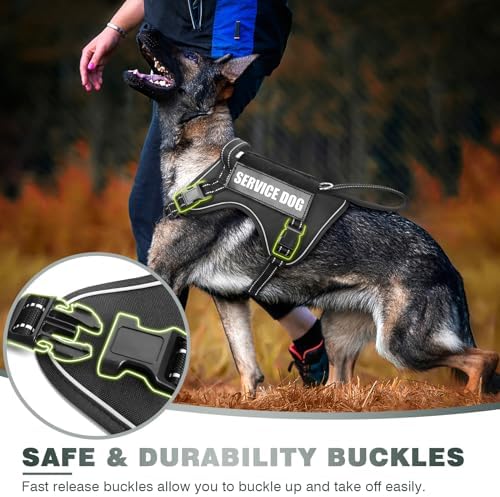 WINSEE Tactical Dog Harness, No Pull Dog Harness for Medium Large Dogs with Handle & Molle, Military Service Dog Vest Harness in Training Pet Harness for Small Dogs - Image 4