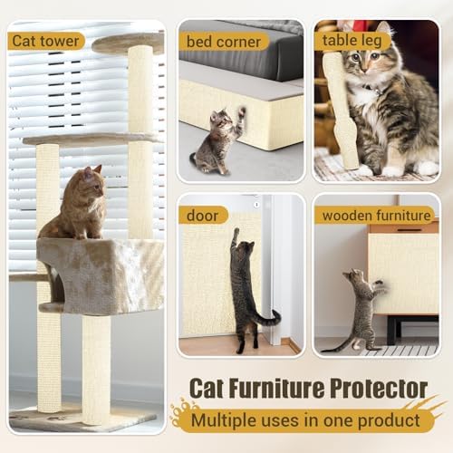 Cat Scratch Couch Protector, 90"x16" Trimmable Anti-Scratch with Grid Tape - Image 7