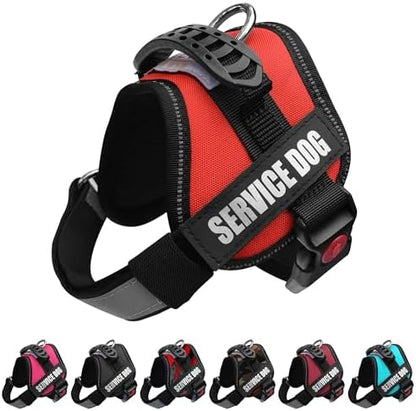 ALBCORP Service Dog Vest Harness – Reflective Service Animal Vest with Handle, No-Pull Adjustable Mesh Padding – XXS–XL – 2 Removable Patches. (XXS, Red) by Albcorp