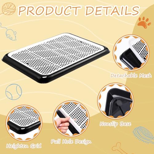 Mifoci Dog Pee Pad Holder Potty Tray Portable Dog Litter Box Toilet Training for Indoor Outdoor Small Medium Large Pet Puppy(Black,19.69 x 14.17 Inches,1 Pcs) - Image 3
