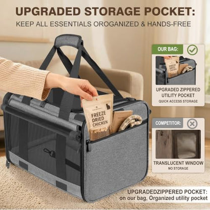 Soft Sided Cat Carrier for Anxious Pets with Privacy Roller Blinds - Image 6