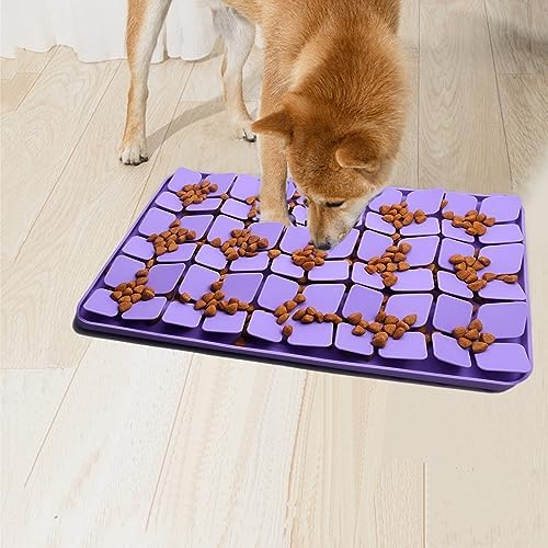 Silicone Snuffle Mat for Small Medium Dogs,Slow Feeder Lick Mat for Pet Slow Down Eating,Encourages Natural Foraging Skill,Interactive Feed Game Toy Lick Mat Bowl for All Breed Dog by Femont