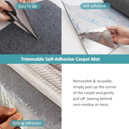 Cat Scratching Mat self-Adhesive, 78.7"x15.8" Cat Carpet Remnants, DIY Climbing Cat Scratcher, Cat Scratch Furniture Protector (Dark Gray) - Image 3