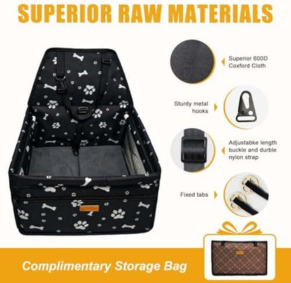Pet Dog Booster Seat, Upgrading the Framed wall to Prevent Collapse，Breathable and Foldable Pet Car Basket，Removable andWashable pet car seat - Image 5