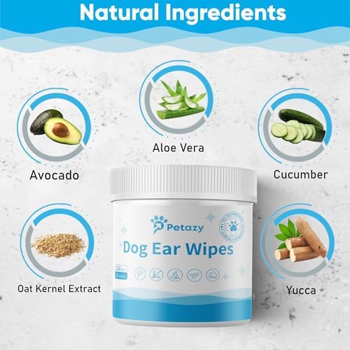 Petazy Dog Ear Wipes for Dog Yeast Wax Itch and Odor | Unscented Dog Ear Cleaner for Dogs | Natural Cleaning Puppy Ear Wipes | Soothing Ear Wipes for Pets Cat | Natural Ingredients | 120 XL Pcs - Image 4