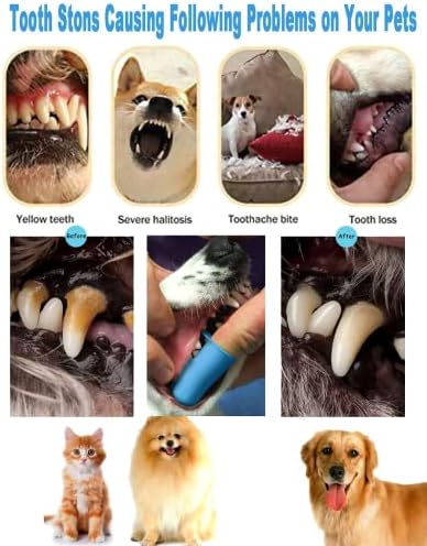 Teeth Cleaning Kit Dog Plaque Tartar Remover Tools Pet Dental Tooth Scaler and Scraper Silicone Finger Toothbrush for Puppy Cats Tooth Pick Stone Remover Dogs Oral Care Hygiene Cleaning Tools (12Pcs) - Image 6