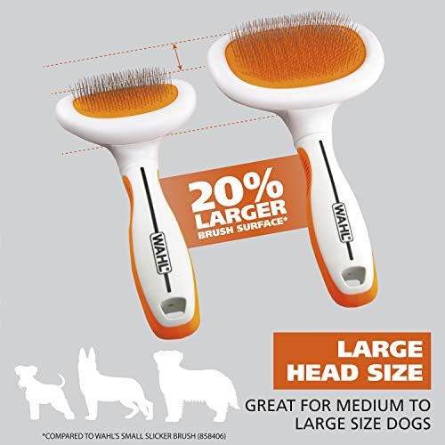 WAHL Premium Large Pet Slicker Brush with Ergronomic Rubber Grips for Comfortable Brushing of Dogs and Cats - Model 858407 - Image 6