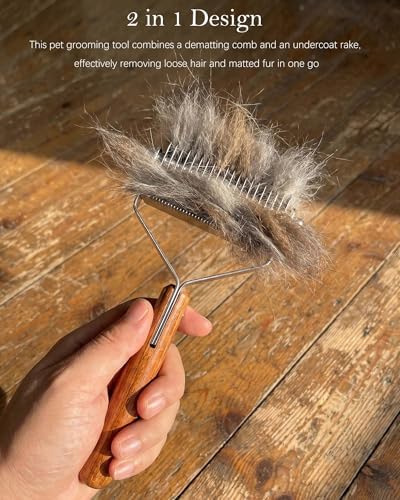 2 in 1 Pet Grooming Tool,Dematting Comb for Dogs and Cats - Image 3