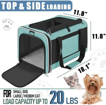 GAPZER Large Cat Carrier Soft, Collapsible Travel Pet Carry Bag, Small Dogs - Image 3