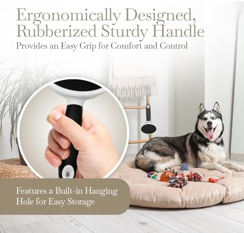 Fuller Brush Slicker Pet Brush - Angled Fine Steel Wires - Ergonomically Designed Rubberized Handle For Comfort & Control - Remove Shedding & Matted Hair - Tool For Grooming Dogs & Cat - Image 5