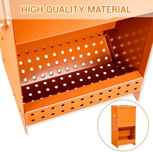 Rabbit Feeders Automatic for Cages,Orange 5 Pound Large Metal Trough Feeder - Image 3