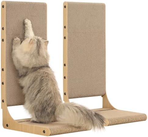 Zakkart 2-Pack L-Shaped Cat Scratching Board, Cardboard, 25.6" Tall (L) by Zakkart