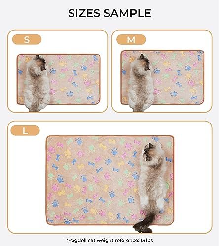 1 Pack 3 Blankets Super Soft Fluffy Cute Bone Pattern Pet Blanket Flannel Throw for Dog Puppy Cat Pink/Brown/Purple Small - Image 3