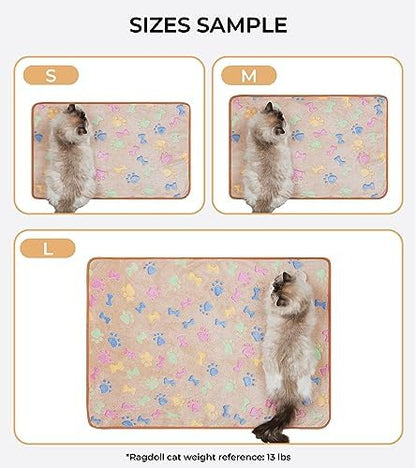 1 Pack 3 Blankets Super Soft Fluffy Cute Bone Pattern Pet Blanket Flannel Throw for Dog Puppy Cat Pink/Brown/Purple Small - Image 3