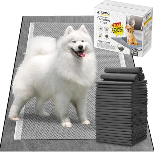 CROCI Charcoal Pee Pads for Dogs Odor Control Leak Proof XXL 28x44in 25Ct by CROCI