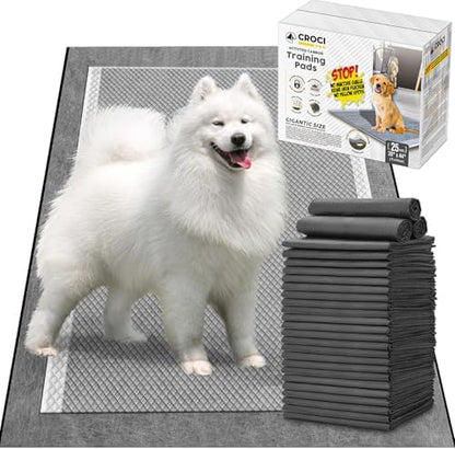 CROCI Charcoal Pee Pads for Dogs Odor Control Leak Proof XXL 28x44in 25Ct by CROCI