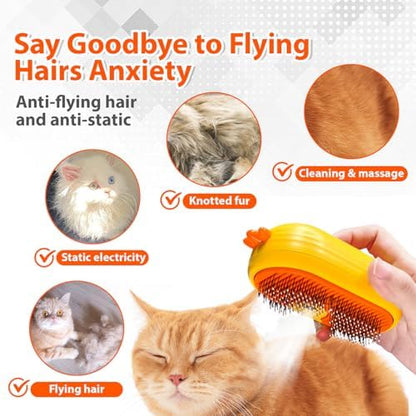 Cat Steam Brush with Release Button, 3 in 1 Pet Spray Water Comb - Image 2