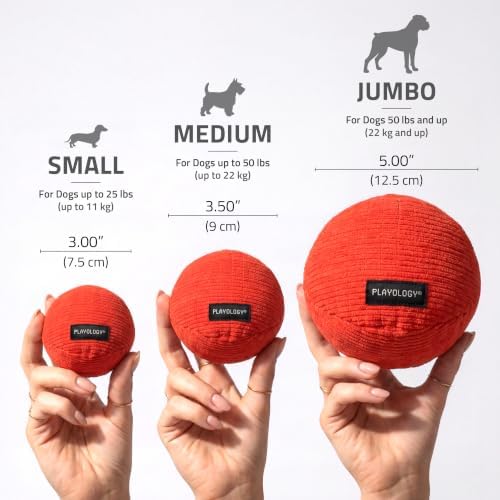 Playology Durable Plush Ball Toy - Crinkle Ball - Jumbo, Beef Scent - Image 5