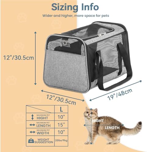 PETSFIT Large Cat Car Carrier,19 x 12 x 12 - Image 2