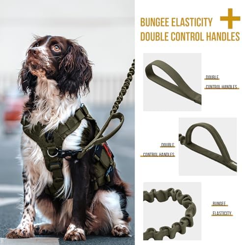OneTigris Tactical Bungee Leash with 2 Handles Quick Release (Ranger Green) - Image 4