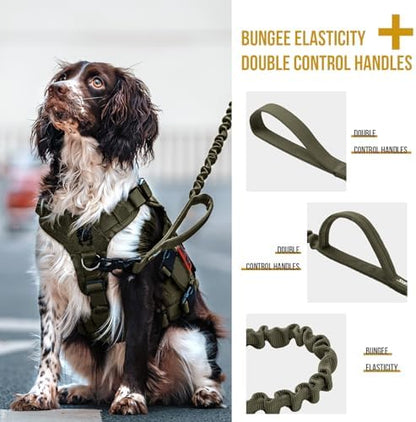 OneTigris Tactical Bungee Leash with 2 Handles Quick Release (Ranger Green) - Image 4
