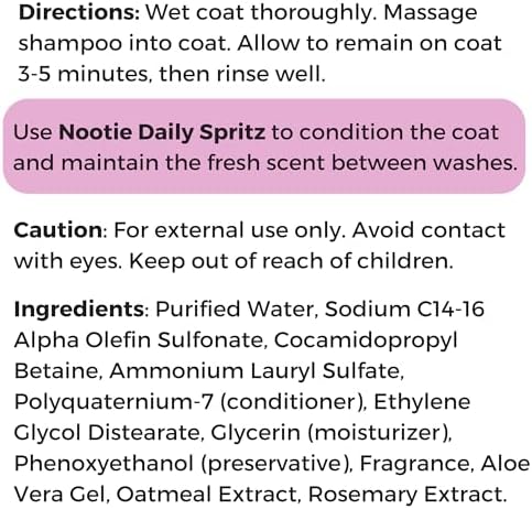 Nootie - Pet Shampoo for Sensitive Skin - Revitalizes Dry Skin & Coat - Natural Ingredients - Gentle Dog Shampoo - Cleans & Conditions - Image 7