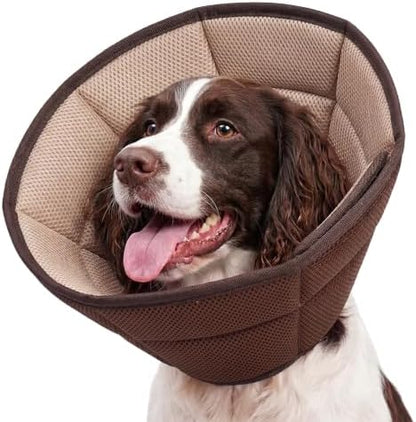 Allroaring Breathable Recovery Cone for Dog Wound Healing Anti-Lick Brown L by Allroaring