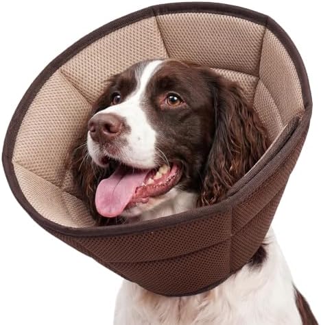 Allroaring Breathable Recovery Cone for Dog Wound Healing Anti-Lick Brown L by Allroaring