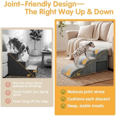 Topmart High Density Extended Foam Dog Ramp&Steps 3 Tiers,15.7" High - Image 2