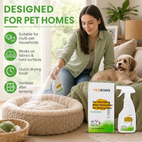 Pet Odor Eliminator Spray for Dogs & Cats, Pee Urine Pop Odor Deodorizer Spray for Litter Box, Bed, Carpet, Upholstery, Sofa, Fabric & Car Interior, Air Freshener for Pets Household, 8 FLoz - Image 7