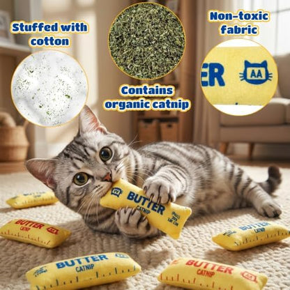 2Pcs Butter Catnip Crinkle Paper Sound Toys for Cat, Catmint Cat Toy Gift - Image 3