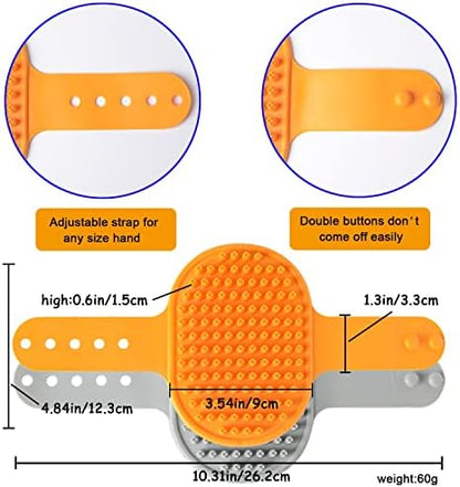 Dog Grooming Brush, Pet Shampoo Bath Brush Shedding Soothing Massage Rubber Comb with Adjustable Ring Handle for Long Short Haired Dogs and Cats 2pcs - Image 5