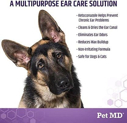 Pet MD Veterinary Tris Flush Cat & Dog Ear Cleaner - Dog Ear Flush - 12oz - Image 3
