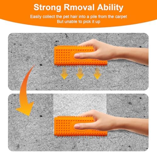 2pcs Pet Hair Remover, Dog Cat Block Roller Cleaner, Car Carpet Cleaner Brush for Small Animals, Pet Hair Removal Tool for Interior, Furniture, Sofa, Car Seat(Yellow+Orange) - Image 5