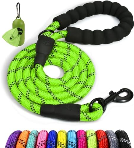 Taglory Rope Dog Leash for Small Medium Dogs, 6 FT Padded Handle, Green by Taglory