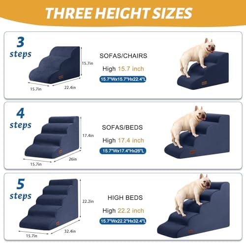 Aodisman Dog Steps for Bed or Couch,4-Step Pet Stairs Ramp for Small Dogs - Image 2