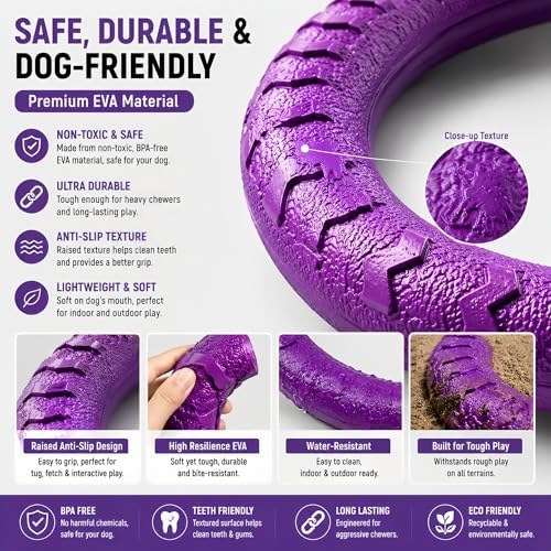 Large Purple Dog Tug Toy, Floating Water Ring - Image 4