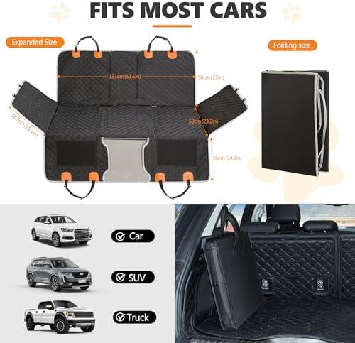 ANOSOSPECIAL Back Seat Extender,Dog Car Seat Cover,Waterproof Pet Hammock Travel Bed,Durable Camping Air Mattress,Non Inflatable Car Bed Mattress Easy Clean for Car SUV Truck (Black) - Image 6